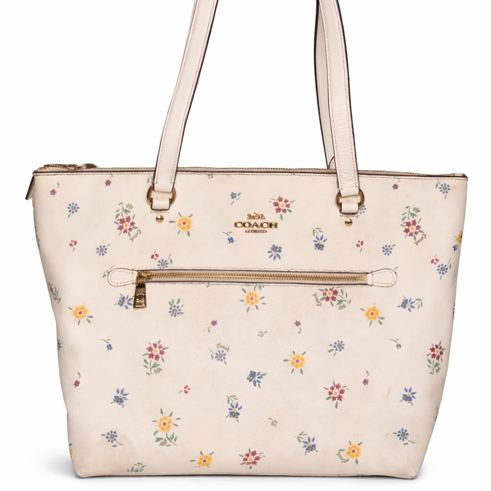 Coach Cream Floral Tote Bag